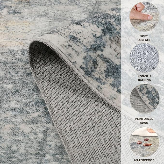 UERMEI 6ft Round Area Rug Living Room Rugs