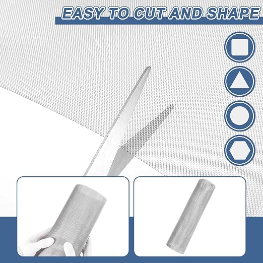 uxcell 30 Mesh 118" x 10" Woven Wire Mesh, 316 Stainless Steel Air Vent Filter