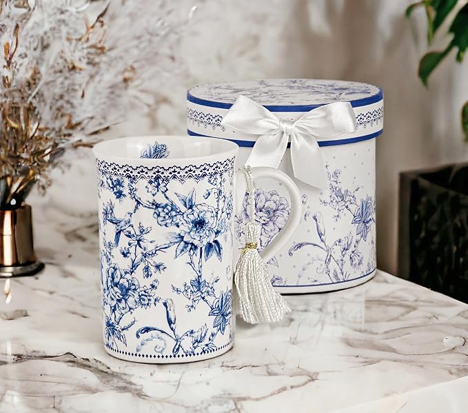STP GOODS Porcelain Tea/Coffee Cup in Gift Box Fine Porcelain Coffee Cup Tea