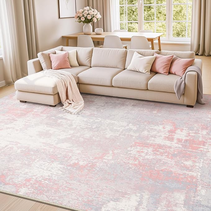 RELEANY Washable Area Rugs 5'x8' Non-Slip Modern Abstract Soft