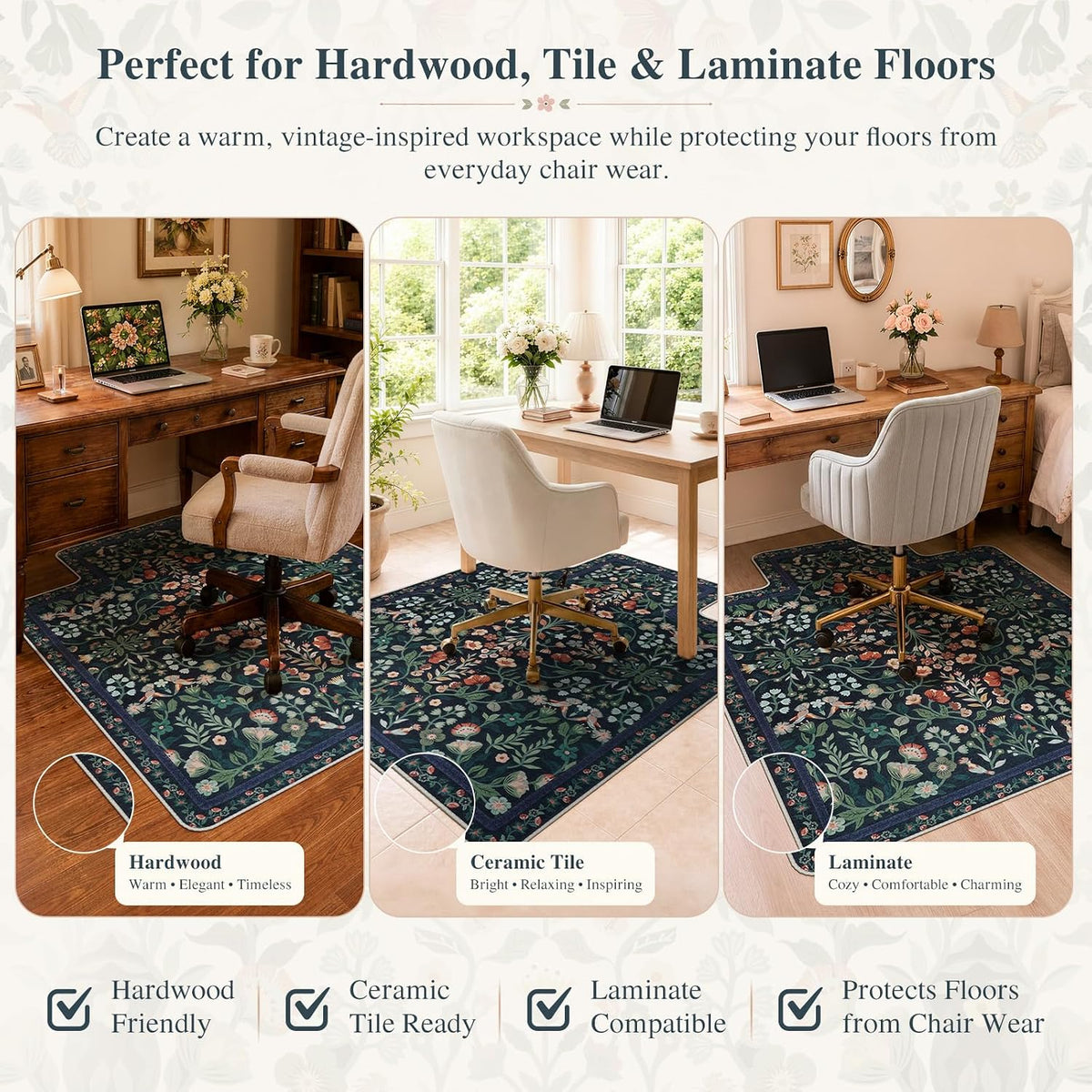 iCasso Office Chair Mat for Hardwood Floor, 36"X 48" Convex Black