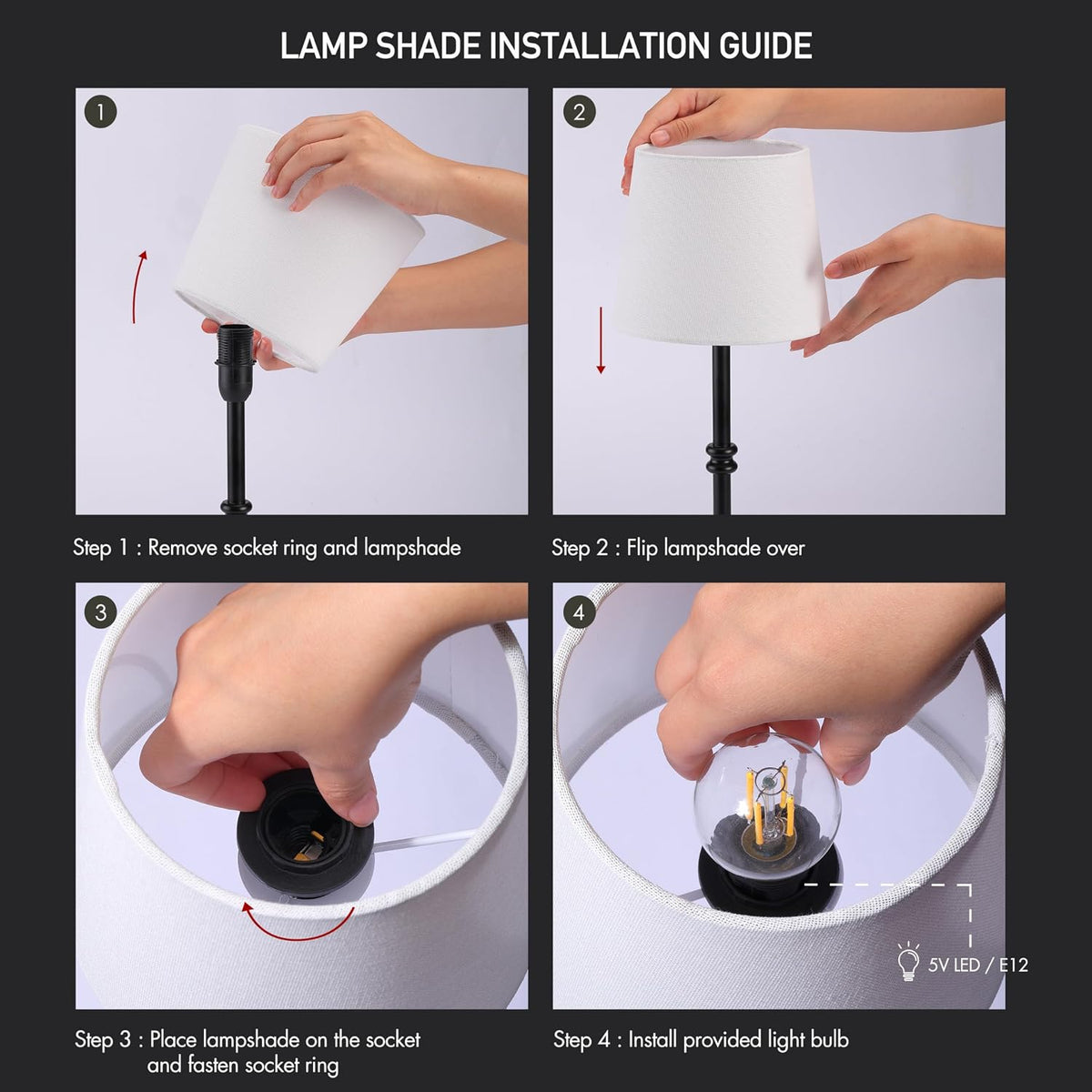 O'Bright Seraph Cordless Rechargeable LED Table Lamp, Black