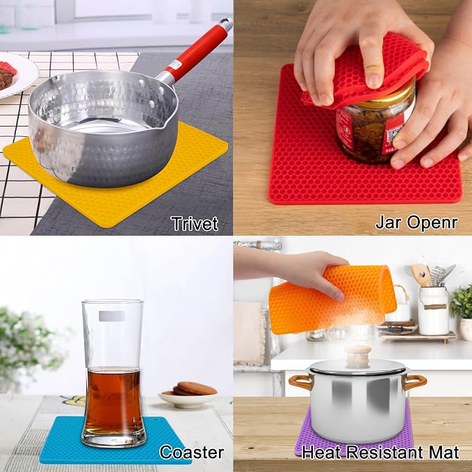 6 Pack Silicone Trivet Mat, Silicone Trivets