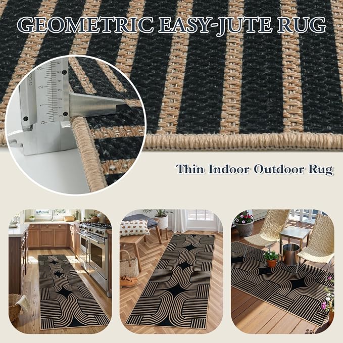 Lahome Modern Geometric Runner Rug, 2x6 Laundry Room Rug Runners