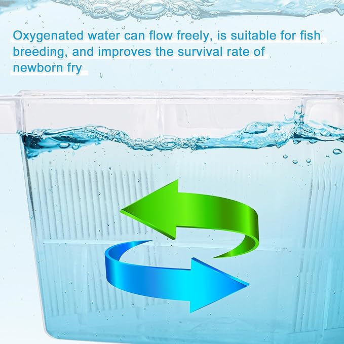 Aquarium Fish Breeder Box, Transparent Fish Breeder Tanks, Baby Fish Breeder Box with 2 Suction Cups, Partitioned Fish Hatching Box, Breeder Box for Fish Tank, Small