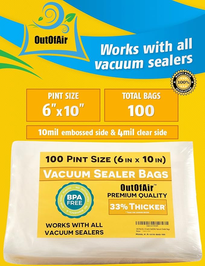 100 Vacuum Sealer Bags: Pint Size by OutOfAir Works