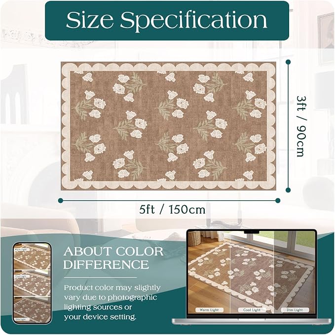 3x5 Floral Entry Rug