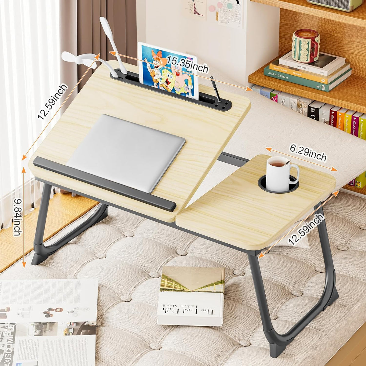 Laptop Desk for Bed, Adjustable Laptop Stand with 5 Different Angles