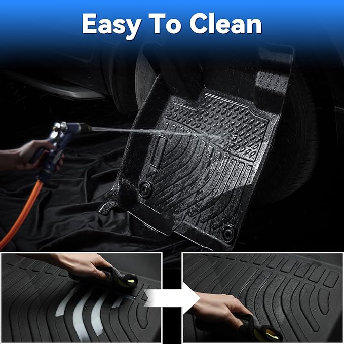 Hutisya-Floor Mats & Cargo Liner Set Fit for MINI Countryman F60 (Not for Manual Transmission) 2017-2024 All Weather Protection Anti-Slip & Durable TPE Full Set Liners Automotive Accessories-Black