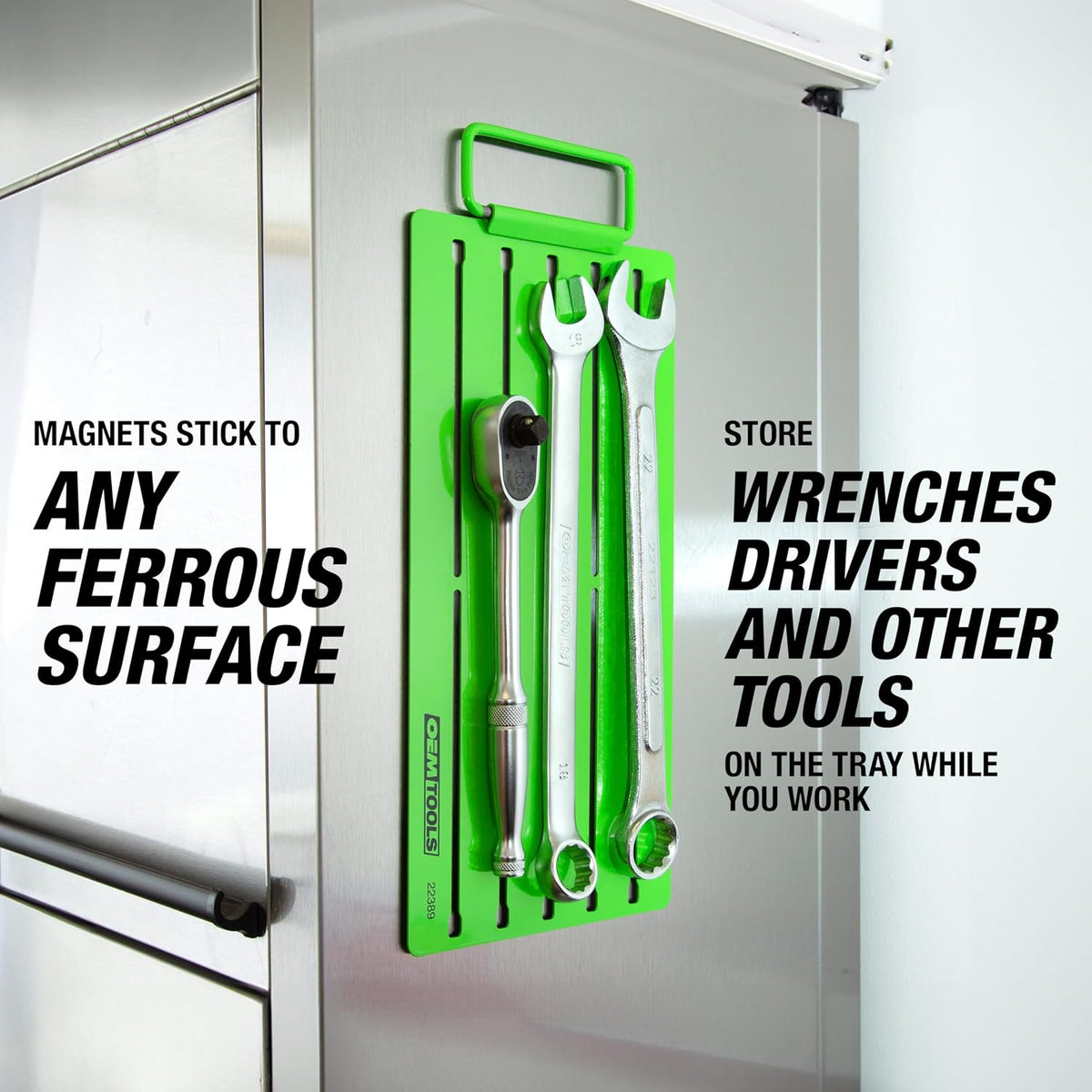 OEMTOOLS 22389 Pro Magnetic Socket Tray with Customizable Ratchet Organizer