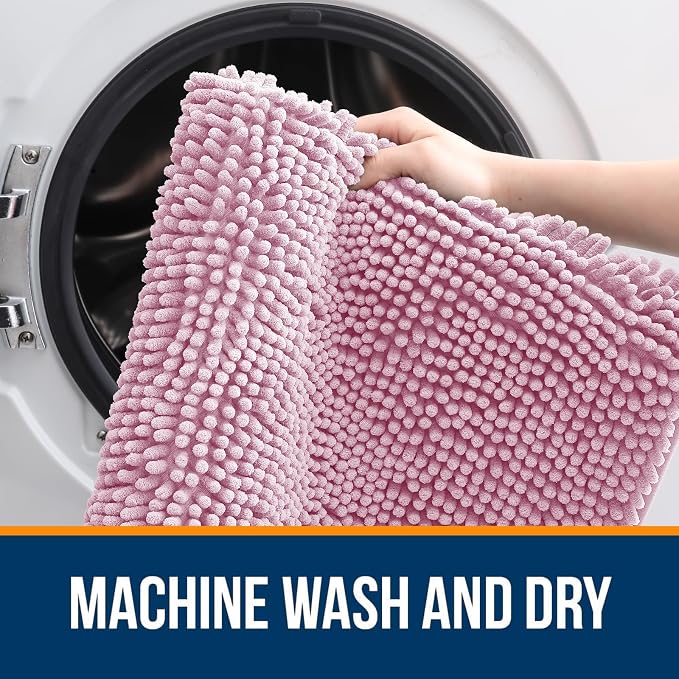 OLANLY Large Bathroom Rugs 44x32, Extra Soft Absorbent Chenille Bath Rugs