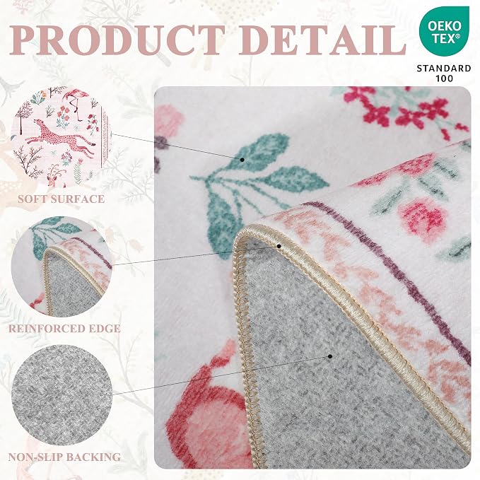 DUKINO 2x4 Rug for Hallway, Washable Kitchen Runner Rug