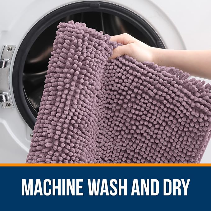 OLANLY Large Bathroom Rugs 40x24, Extra Soft Absorbent Chenille Bath Rugs