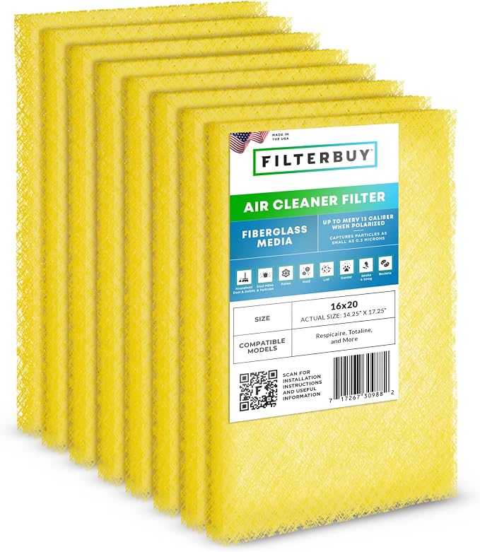 Filterbuy 16x20 Air Cleaner Filter Replacement Pads