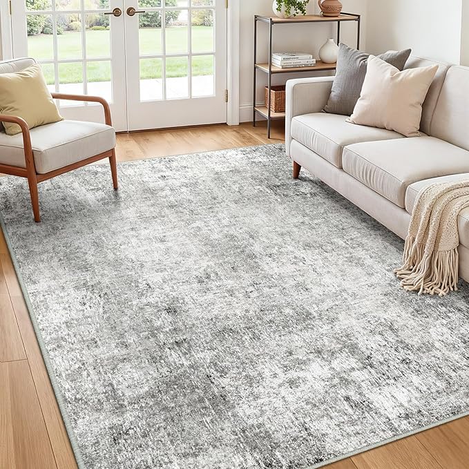 RELEANY Washable Area Rugs 6'x9' Non-Slip Modern Abstract Soft