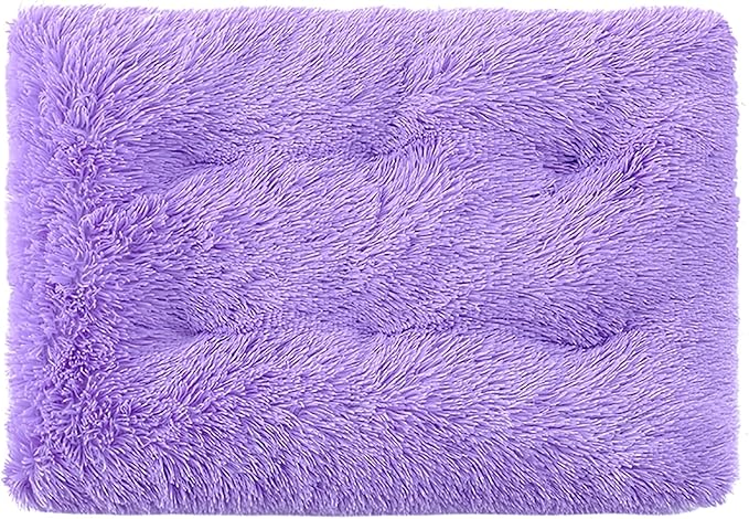 Dog Crate Mat, Dog Bed for Large Dogs, Comfy Fluffy Kennel Pad Anti-Slip for Dog beds & Furniture, Quilted Dog Bed for Pets for Medium/Small Dogs Cats (Color : Purple, Size : 43x29)