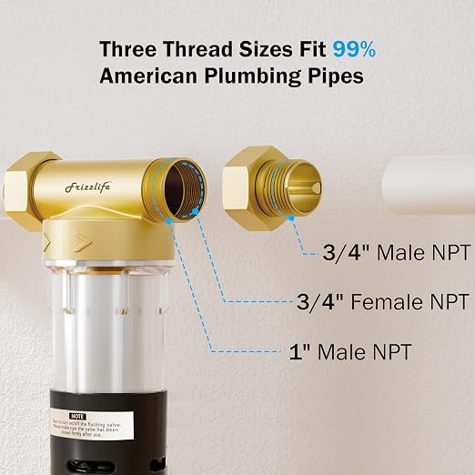 Frizzlife 40&100 Micron Spin Down Sediment Filter