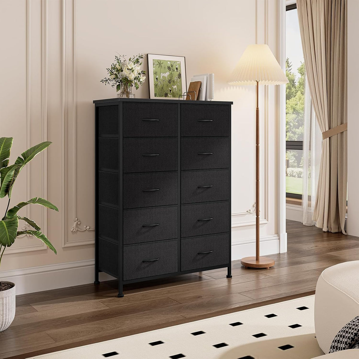 DUMOS 10 Drawer Dresser for Bedroom, Storage Organizer Chest of Drawers