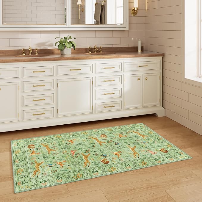 DUKINO 2x5 Rug for Hallway, Washable Kitchen Runner Rug