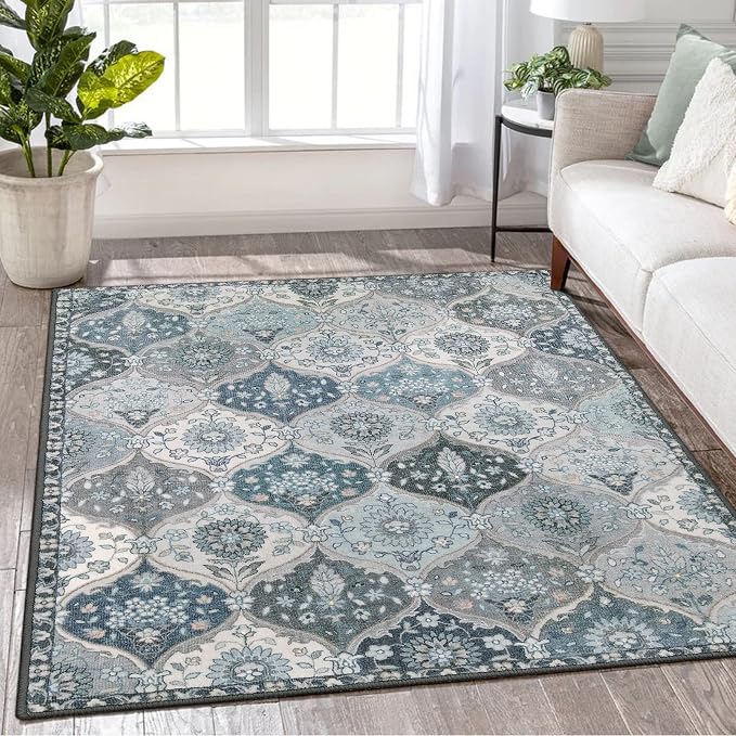 Lahome Moroccan Machine Washable Area Rugs, 4x6 Rug