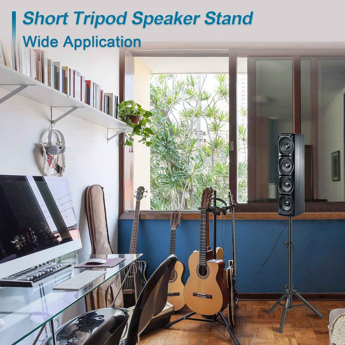 Vondynote Tripod Speaker Stands Pair 33.5"-53.5" PA DJ Mini Speaker Stands