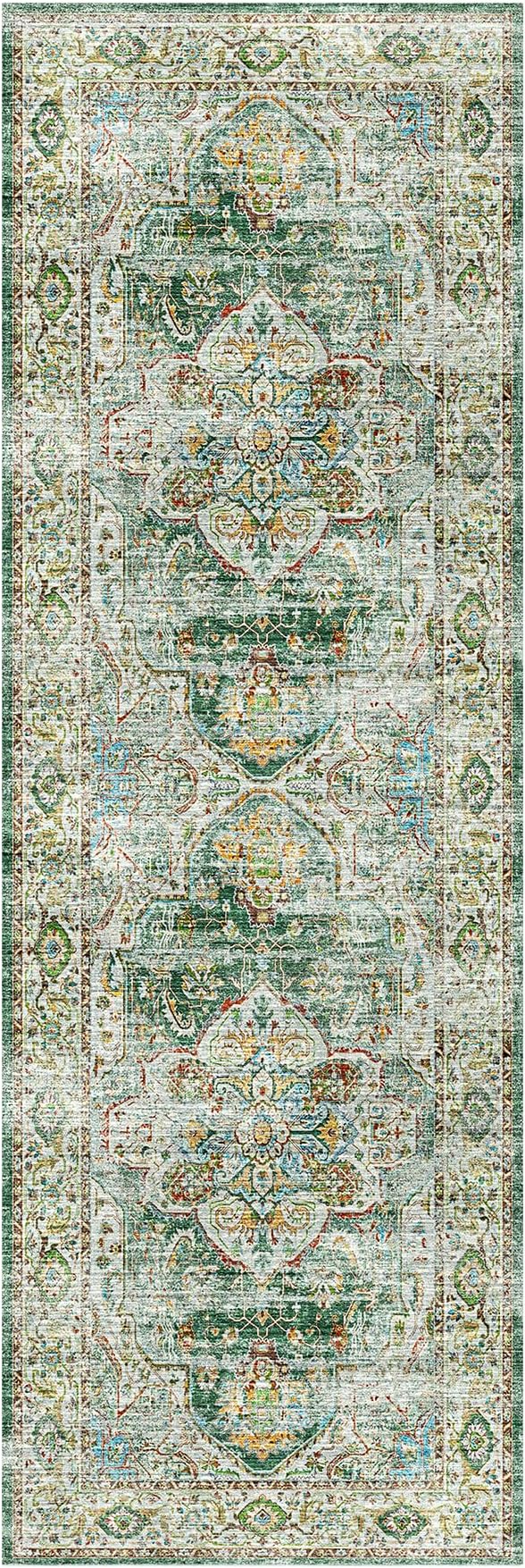 Madane Runner Rug 2'6''x8' Kitchen Runner, Hallway Runner Printed Vintage
