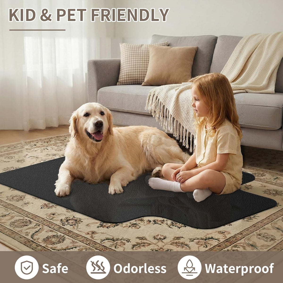 Office Chair Mat for Low Pile Carpet, 48"x60" Smooth Glide with Lip