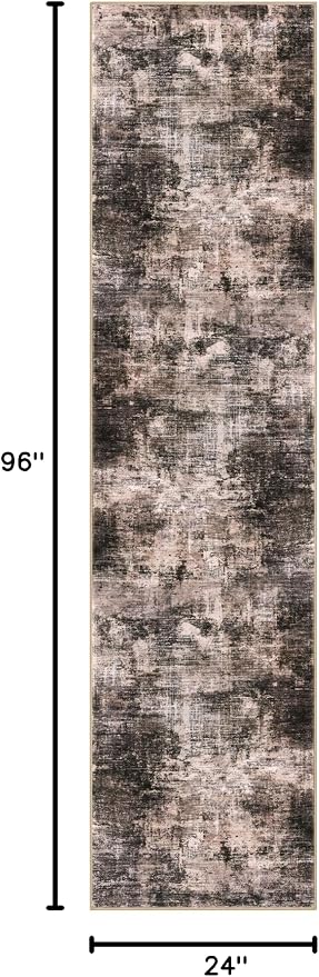 IOHOUZE Abstract Runner Rug 2x8 Ft Washable Runners