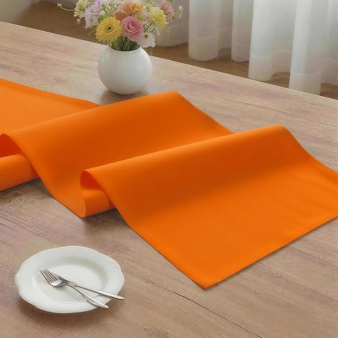 MEANMOY Orange Table Runner 72 Inches Long Waterproof Table Runners | Washable