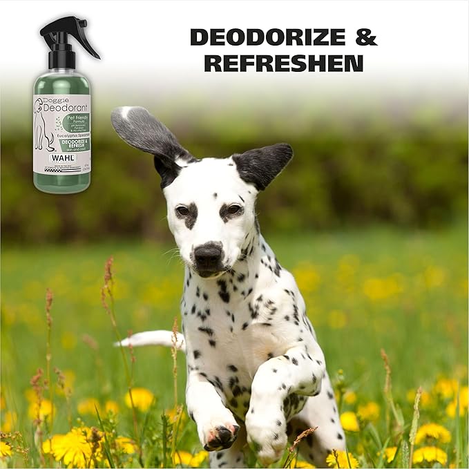 Wahl USA Deodorizing & Refreshing Pet Deodorant for Dogs - Eucalyptus & Spearmint Scent to Refresh the Skin and Coat - Model 820011A
