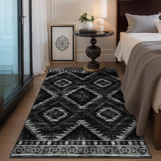 BESTSWEETIE Area Rug 3x4 Rug Machine Washable Non-Slip Low Pile Print Pattern