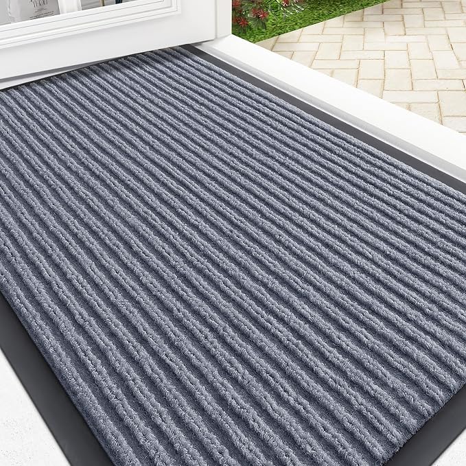 OLANLY Front Door Mat Indoor Outdoor Entrance, Waterproof Heavy Duty Doormat