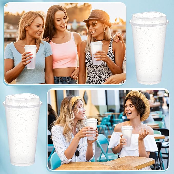 FillTouch 12 Pcs 16 oz Reusable Coffee Cups