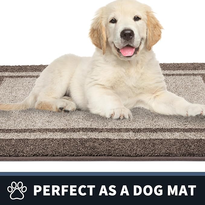 PURRUGS Dirt Trapping Door Mat 24" x 36", Non-Slip Machine Washable Entryway Rug