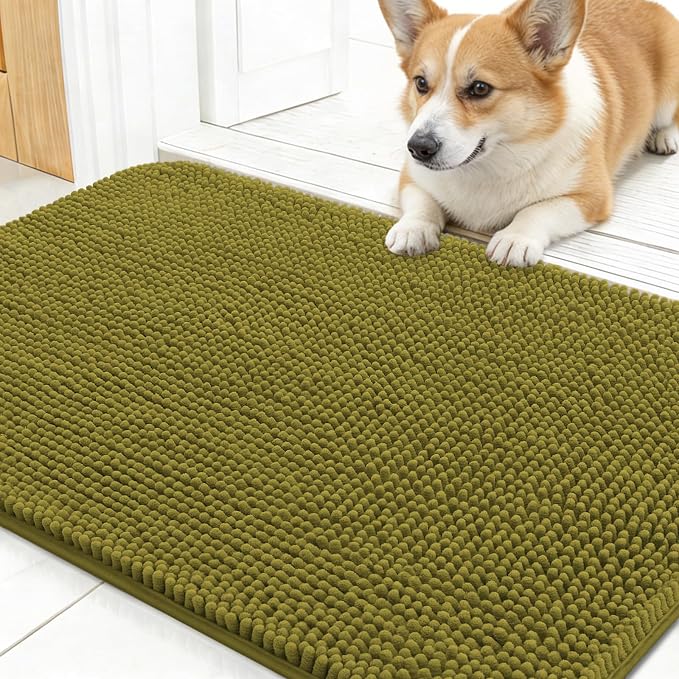 OLANLY Dog Door Mat for Muddy Paws 30x17, Absorbs Moisture and Dirt, Absorbent