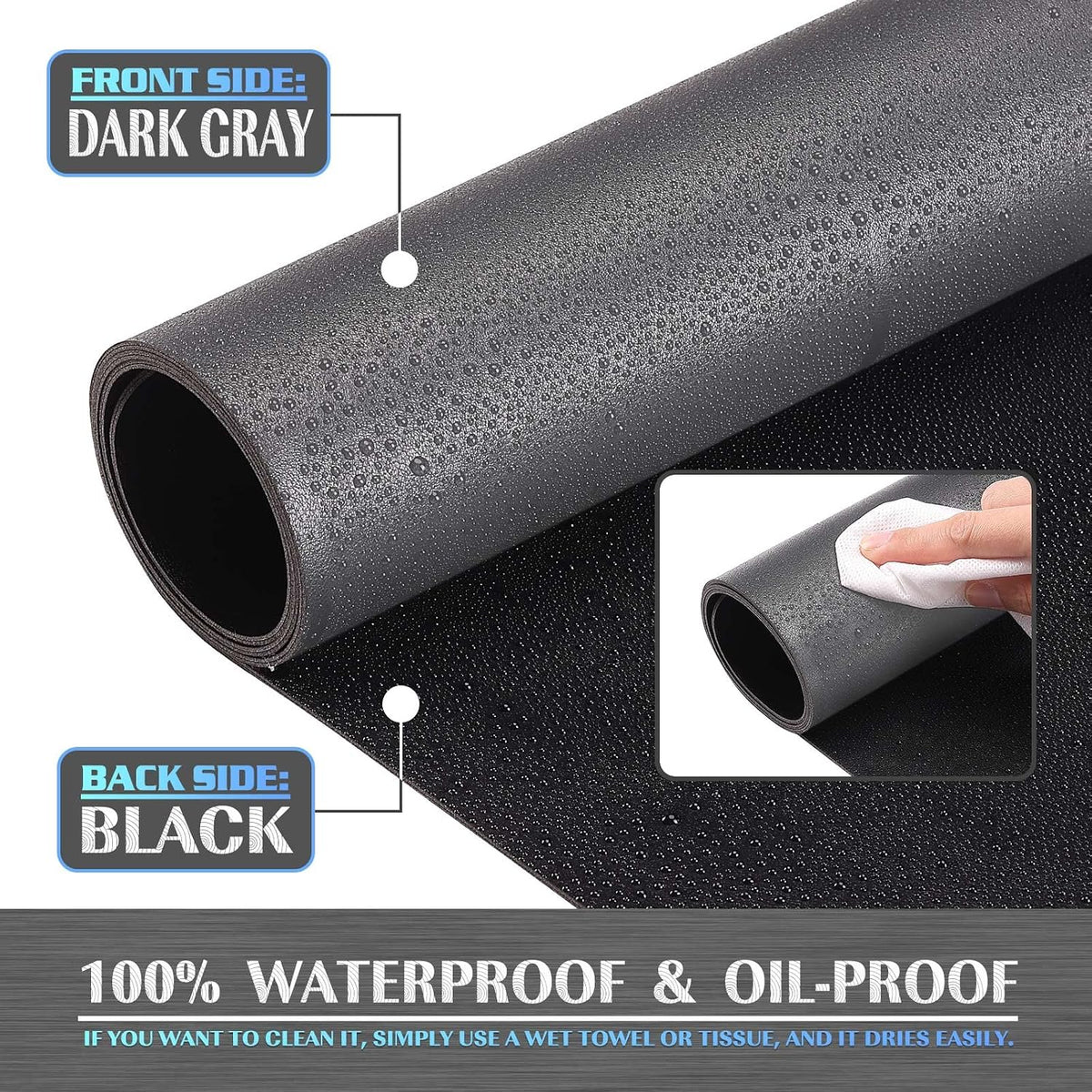 K KNODEL Extra Large Desk Mat, Leather Mouse Pad (47.2"x23.6", Dark Gray)
