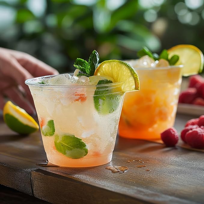 TashiBox 9 oz Crystal Clear Plastic Cups