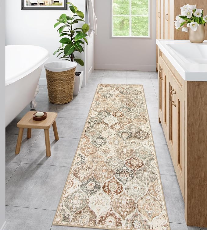 Lahome Moroccan Hallway Rug, Ultra-Thin Oriental Carpet