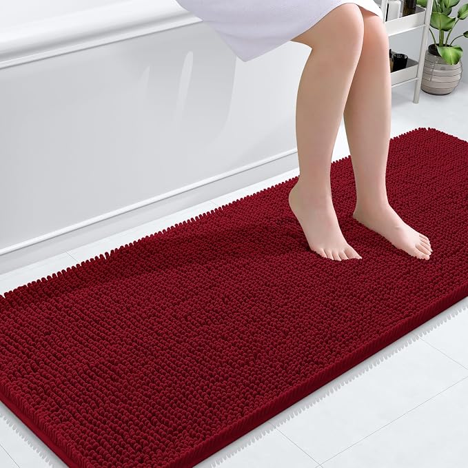 OLANLY Bathroom Runner Rugs 59x24, Extra Soft Absorbent Chenille Bath Rugs