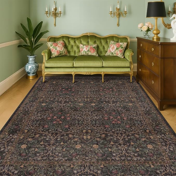 Dark Brown Washable 5x7 Area Rugs