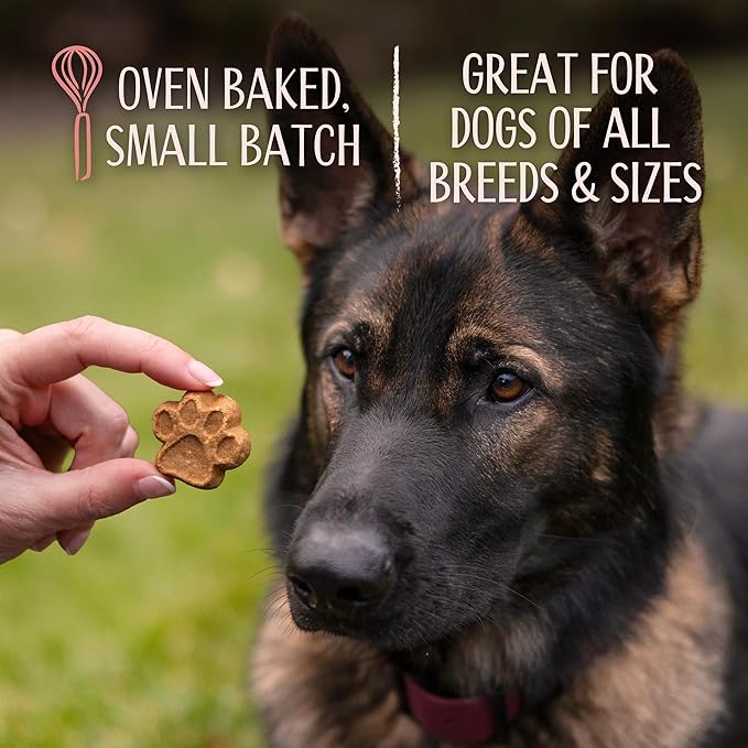 L'artisan Canine Barkerie Biscuits | Crunchy Dog Treats | French Recipes | Made in the USA | 8oz (Blueberry)