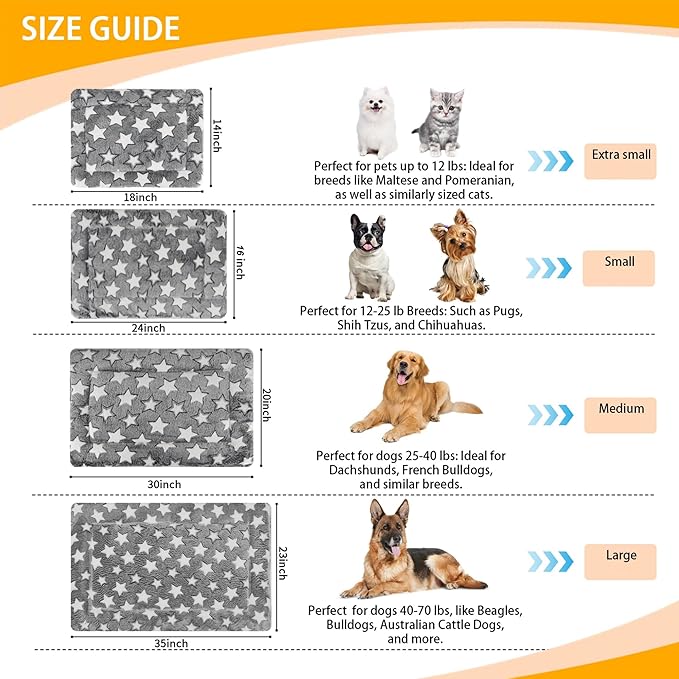 Dog Bed Mat - Reversible Dog Crate Bed Mats, Soft & Breathable Kennel Pad, Durable Crate Bed for Small Medium Large Dogs & Cats
