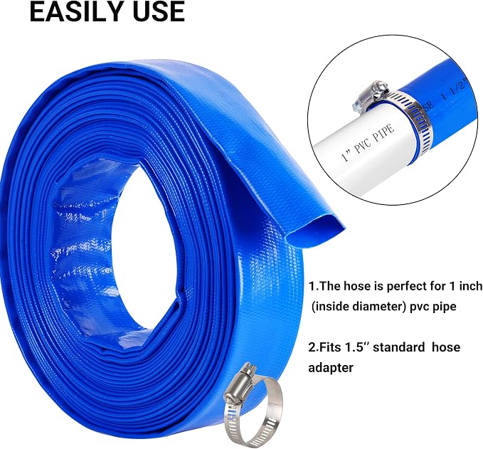 1-1/2" x 100 FT Pool Backwash Hose,