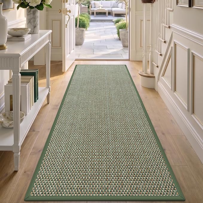 DEX Hallway Runner Rug 2'4''x8, Non Slip Rubber Backing Inside Entryway Carpet