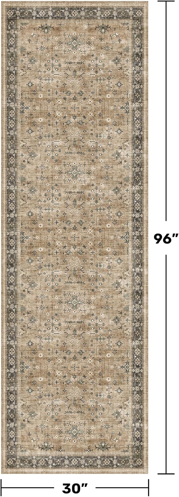 Distressed Taupe Washable Long Runners