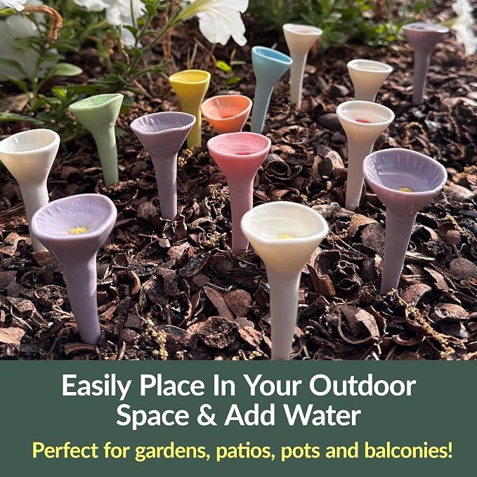 5 Pack, Bee Watering Station, 100% Handmade from Porcelain, Bee and Butterfly