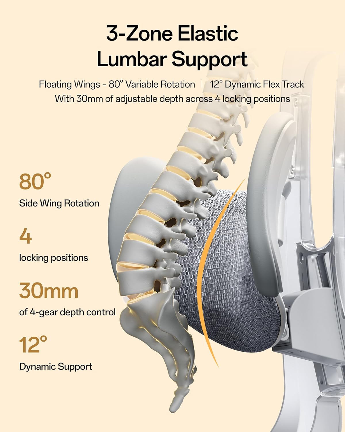 Hbada E3 Air Ergonomic Office Chair, 3-Zone Lumbar Support, Comfy Home Office Chair with Auto Recline, 4D Headrest & Armrests, 140° Tilt for Work & Relax, Grey with Footrest