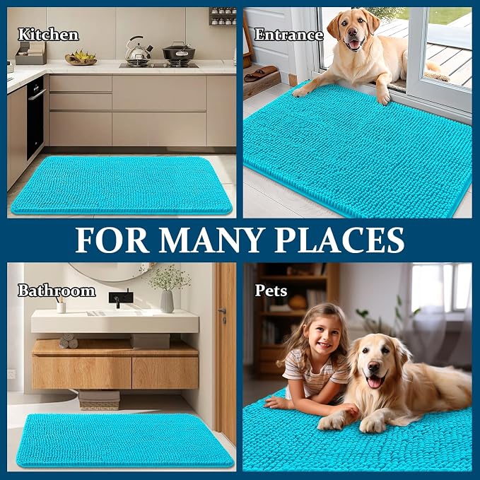 OLANLY Dog Door Mat for Muddy Paws 34x21, Absorbs Moisture and Dirt, Absorbent