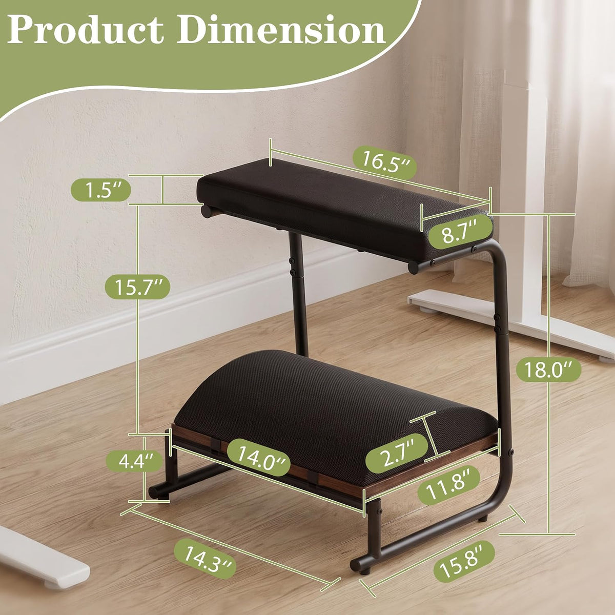 Double Step Foot Rest Under Desk, 5-Height Adjustable