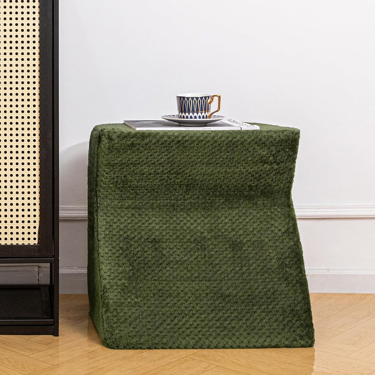All-in-One Foam Pouf Ottoman with Washable Cover – Versatile Relaxation Stool, Floor Pouf for Couch & Under-Desk Foot Rest for Living Room,Bedroom (Green, 18x18x14 Inches)